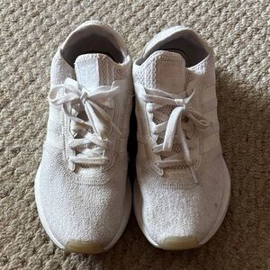 Adidas White Lace-Up Athletic Sneakers